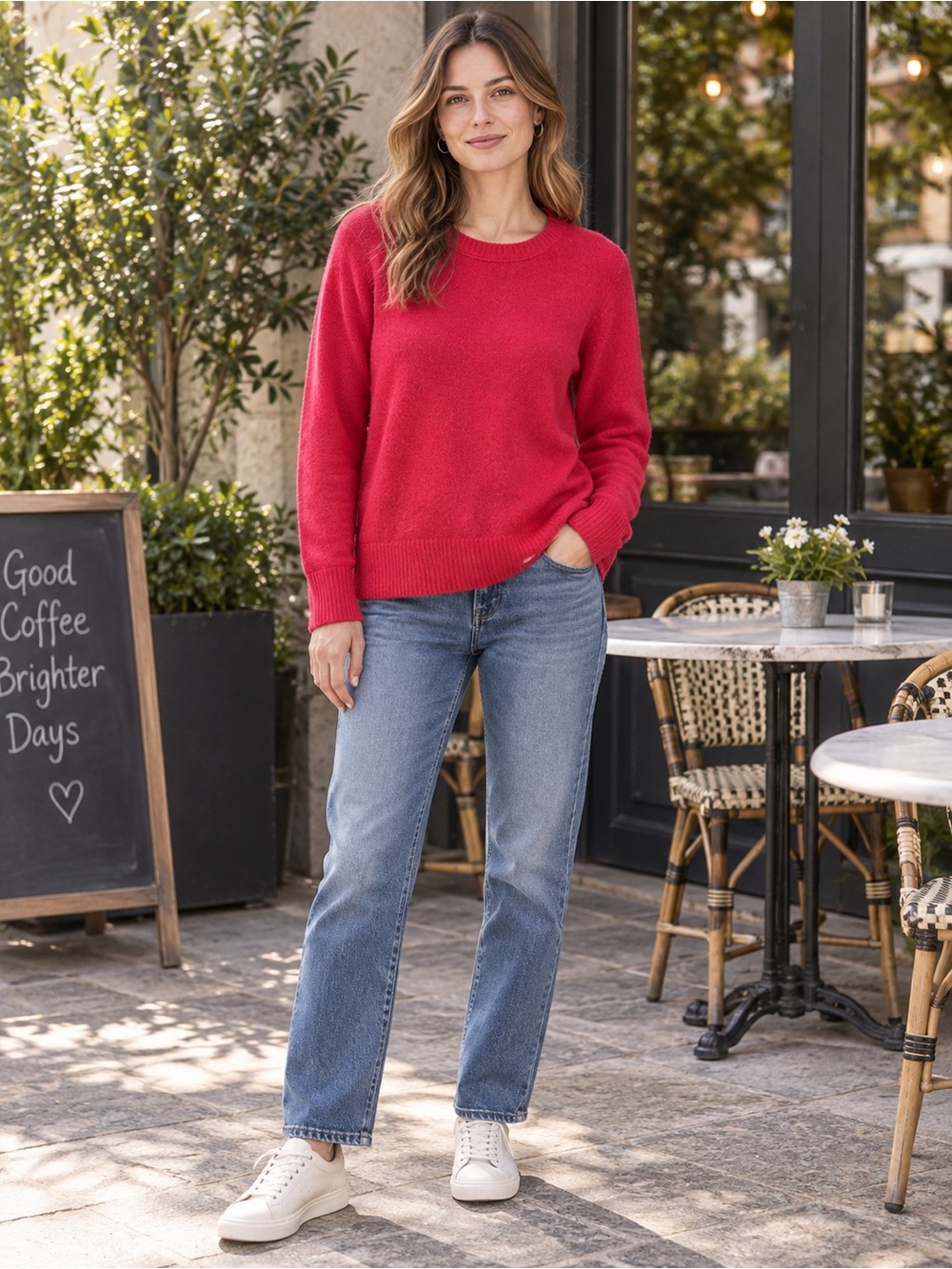 J.Crew Red Crewneck Sweater — Size Large